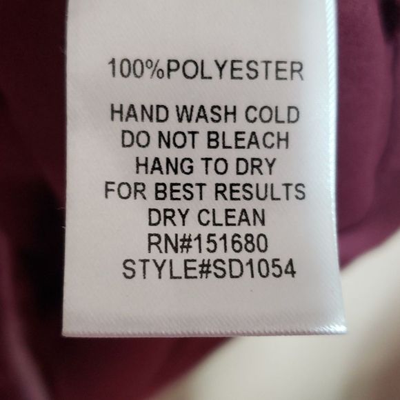 JRoberts polyester deep purple,  bell sleeves, tie up front, tunic,  sz L - Picture 6 of 6